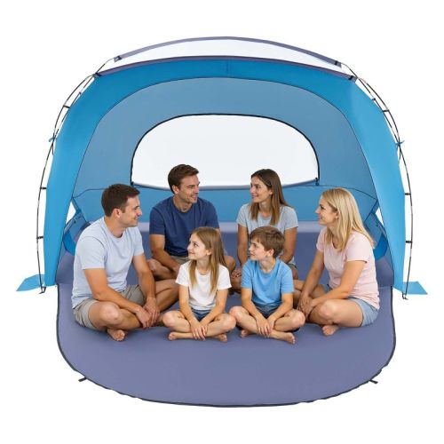 6 Person Beach Tent Sun Shelter with UPF 50+ Protection Portable Sun Shade Canopy with Carry Bag