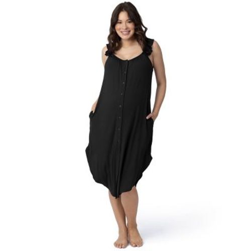 Kindred Bravely - Ruffle Strap Labor & Delivery Gown M/L - Black
