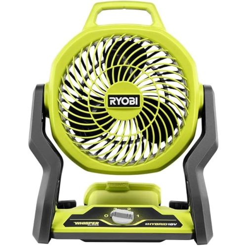 RYOBI ONE+ 18V Cordless Hybrid WHISPER SERIES 7-1/2 in. Fan (Tool Only), GREEN (PCL811B)