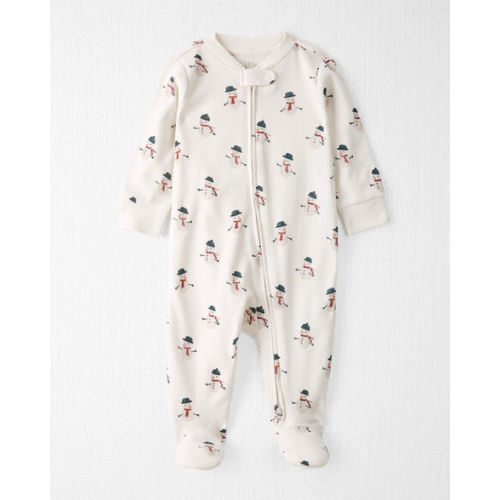 Baby Organic Cotton Sleep & Play Pajamas in Snowman Print - Little Planet | Carter's