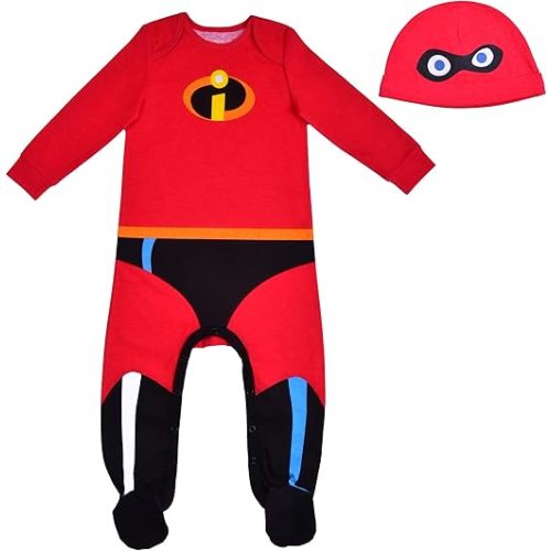 Disney The Incredibles Jack-Jack Baby Boys Footie Bodysuit and Cap Set for Newborn and Infant
