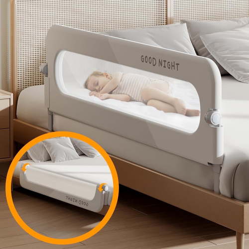 vikua 32in Baby Safety Rails Height Adjustable Bed Guardrail for Toddlers Single Piece