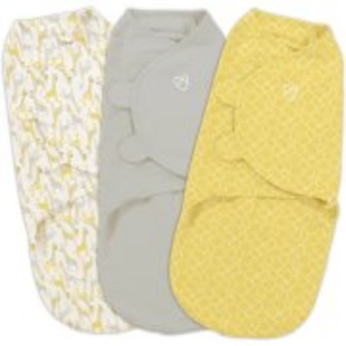 SwaddleMe Original Swaddle, 3-Pack, Grey Yellow Safari, Small