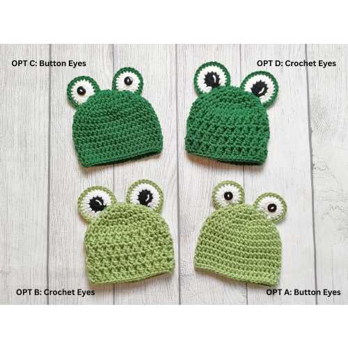 Crochet Frog Hat: Newborn Photo Prop, Halloween Costume, Winter Hat
