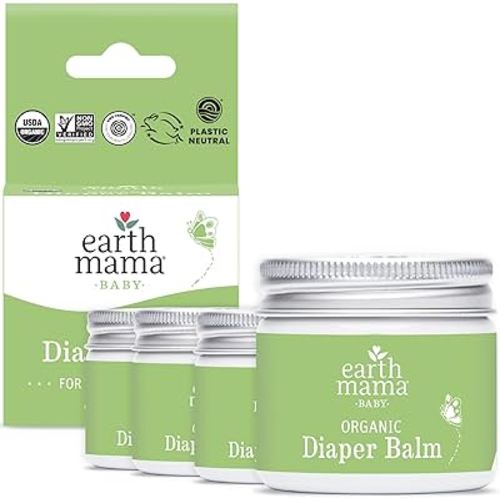Earth Mama Organic Diaper Balm 2-Ounce | Diaper Cream for Baby | EWG Verified, Petroleum & Artificial Fragrance-Free with Calendula for Sensitive Skin (4-Pack)