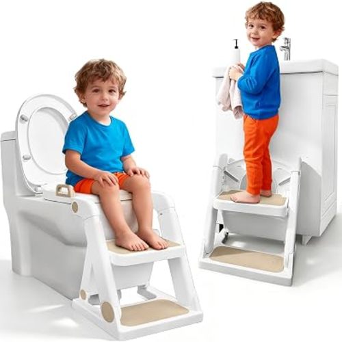Potty Training Toilet, 2-in-1 Potty Seat with Step Stool