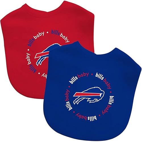 Baby Fanatic Officially Licensed Unisex Baby Bibs 2 Pack - NFL Buffalo Bills Baby Apparel Set