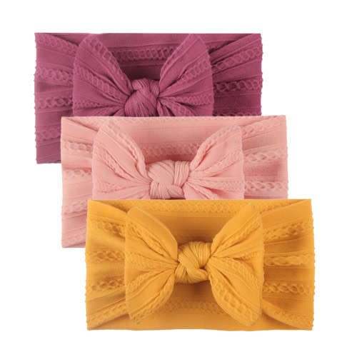 Bow Hair Band Elastic Elastic Headband Toddler Baby Boys Girls Stretch Solid Bow Hairband Headwear Headband Elastics Hair Accessories 3 Pack