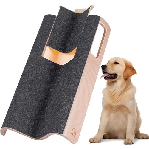 M-Shaped Dog Scratch Pad for Nails with Treat Box, Dog Nail Scratch Board for Large Dogs, Dog Nail File Toy and Shorten Dog’s Side Nail Easier (with Treat Box, L)
