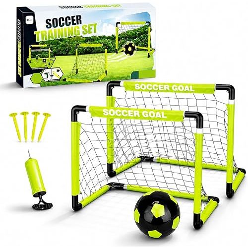 Kids Soccer Goal Set-Portable Backyard goas for Kids (2 Pack-Goal Set)