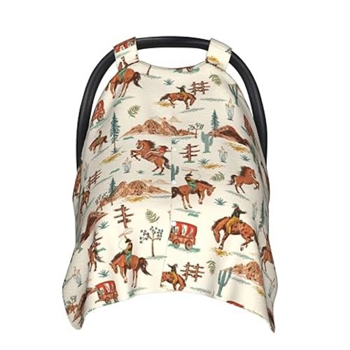 Western Baby Car Seat Canopy Cover Multi Use Nursing Cover for Mom Nursing Covers Newborn Western Shower Gift