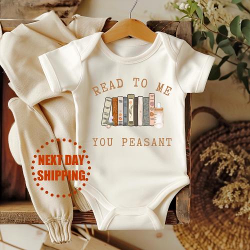 Read to Me You Peasant ONESIE®, Funny Baby Bodysuit, Sassy Baby Shower Gift, Bookish Baby Outfit, Cute Newborn Clothing, Funny Baby Gift