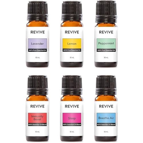 Aromatherapy Kits by Revive Essential Oils - 100% Pure Therapeutic Grade, Diffuser, Massage, Aromatherapy (Basics Kit)