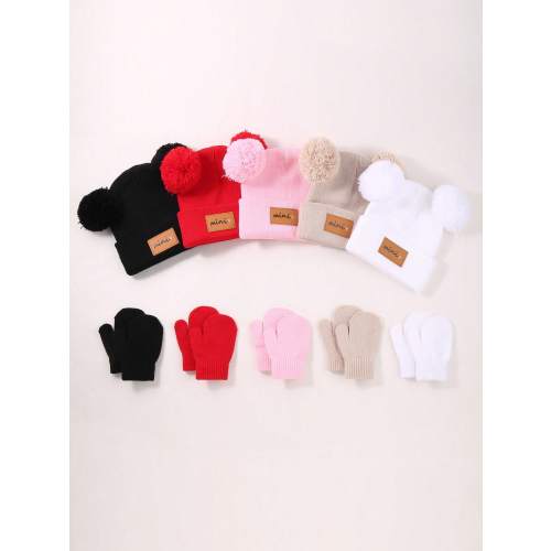5/1 Set Baby Knitted Hat And Gloves, Matching Warm Autumn/Winter Newborn Cap, Suitable For Baby Boys And Girls, Soft And Comfortable, Suitable For Infants, Christmas/Thanksgiving Gift