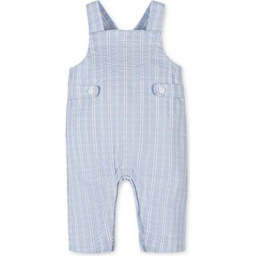 Organic Seersucker Overall, Blue Chateau Check - Hope & Henry | Maisonette