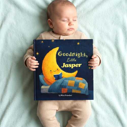 Personalized Baby Bedtime Story Book, Custom Name Keepsake Hardback, Nighttime Gift For Newborns Toddlers