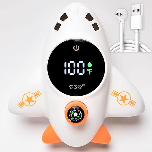 Baby Bath Thermometer - Digital Floating Water Thermometer with LED Display & Color Temperature Alerts, Rechargeable Bath Toy for Infant Bathtub Safety, Newborn Bath Essentials Gift