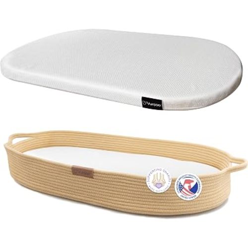 Baby Changing Basket, Portable Diaper Changing Pad, Moses Basket for Newborns, Changing Table Topper for Baby Nursery, Waterproof Travel Pad Cover