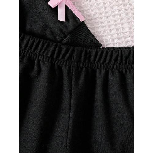 3pcs Girls Fashion Headband, Ribbed Print Bodysuit & Printed Pants Set | SHEIN USA