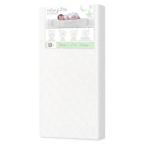 Dream On Me Serene Snooze 2-in-1 Crib Mattress, Dual-Sided for Infants & Toddlers, Waterproof Cover, GREENGUARD Gold Certified, Fits Full Size Crib & Toddler Bed, 52” x 28” x 5”