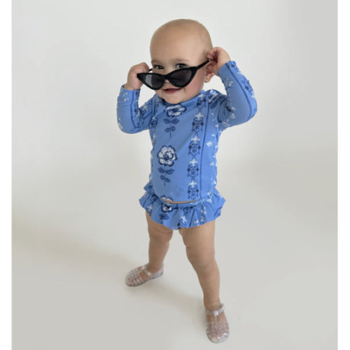 The Baby Ariel Rashguard - Blue Arcadia Border – Hill House Home