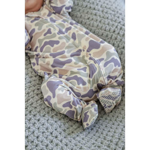 Zipper Footie in Camo Cutie | Caden Lane