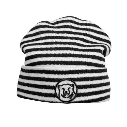Infant Striped Warming Cap with Medallion from Creative Knitwear