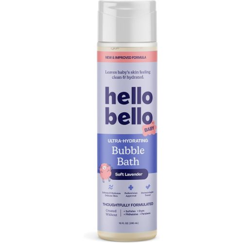Hello Bello Ultra-Hydrating Baby Bubble Bath, Soft Lavender Scented, Tear Free & Safe for Sensitive Skin, 10oz Bottle