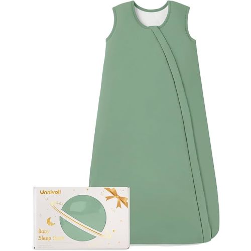 Rayon Made from Bamboo Baby Sleep Sack 12-18 Months 1.0 Tog Baby Wearable Blanket Super Soft Sleeping Sack with 2-Way Zipper for Toddler Infant - Large Dark Green