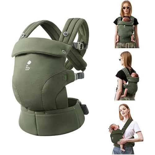 Bc Babycare CocoonGo Baby Carrier – CloudTouch Soft & Ergonomic Baby Carrier for 7–44 lbs | Easy to Wear, Adjustable Fit, Travel-Ready, Machine Washable (Olive Grove)