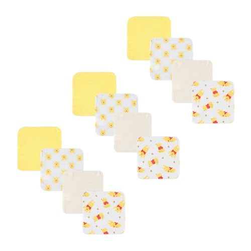 Disney Baby Washcloths 12 Pack – Ultra Soft Baby Wash Cloths, Lilo & Stitch (Stitch & Angel), Winnie the Pooh & Mickey Mouse, Absorbent Newborn Bath Essentials