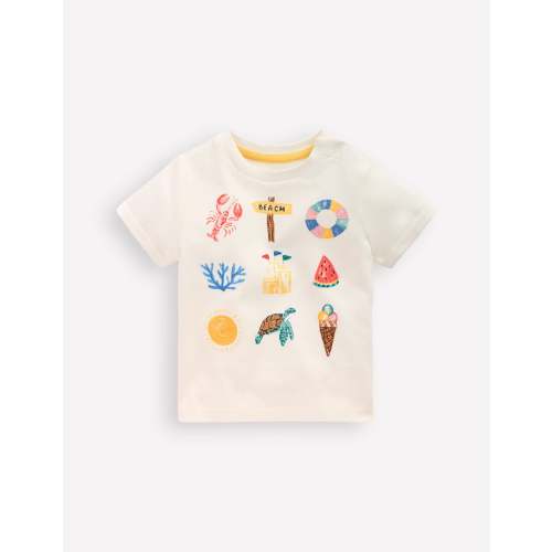 Short Sleeve Logo T-shirt-Ivory Summer Logo