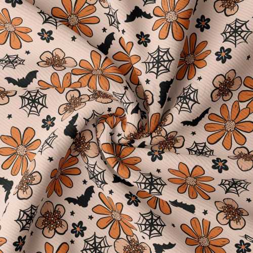 Rib Knit Fabric by the Yard DBP Muslin Swim Cotton Bamboo Waffle Scuba Minky Chiffon RBK2856 Halloween Fall
