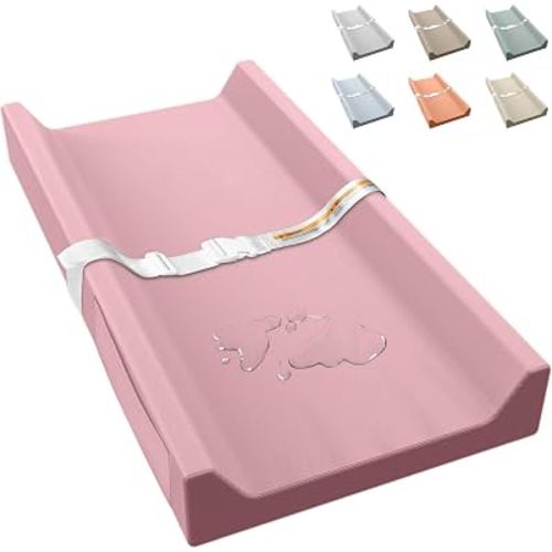 JVEOO Vegan Leather Baby Changing Pad Waterproof & Wipeable with Pockets | Soft Diaper Changing Mat 32" x 16.6" Comfortable Infant Changing Station for Dresser & Table