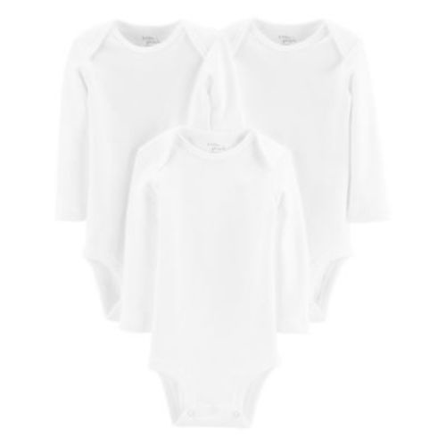 Little Planet™ Organic by carter's® Size 3M 3-Pack Organic Cotton Bodysuits - WHITE - 3 MONTHS