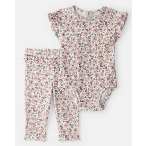 Baby Girl Ruffle Floral Bodysuit & Pant Set  | Carter's