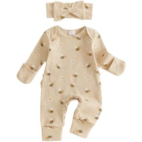 FYBITBO Newborn Baby Girls Clothes Fall Winter Going Home Outfit Headband