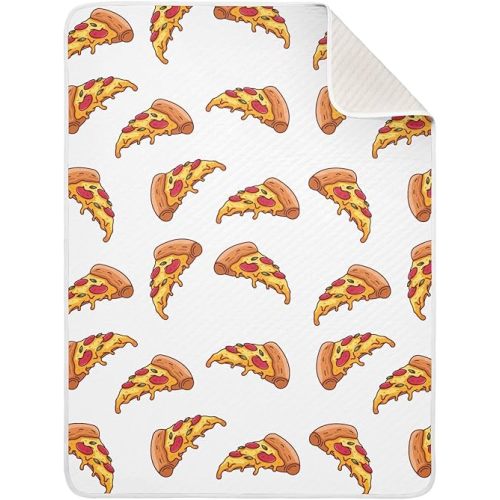 Swaddle Blanket for Pizza Baby Receiving Blanket Muslin Baby Swaddles Soft Cotton Breathable Nursery Blankets for Unisex Boys and Girls 30x40 Inch