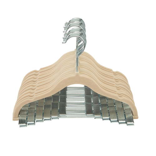 Simplify 24 Pack Children's Velvet Hangers in Ivory