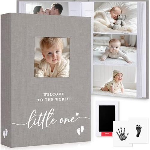 Baby Photo Album for 300 Photos (4x6 in) – Linen Hardcover