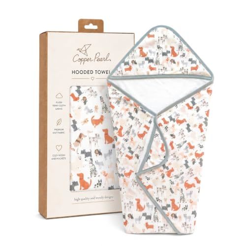 Copper Pearl Hooded Bath Towels Premium Knit/Terry Cloth Baby Towels with Hood, Pockets, and Cool Designs - Great to Gift and Make Bath Time Fun - Baby Bath Towel, Rufus