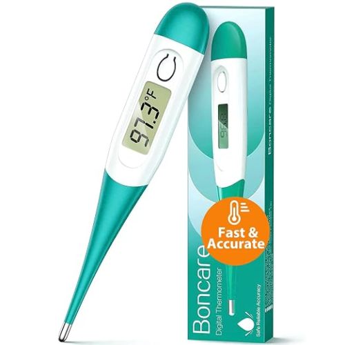 Boncare Digital Thermometer for Adults, Kids & Babies, Light Green
