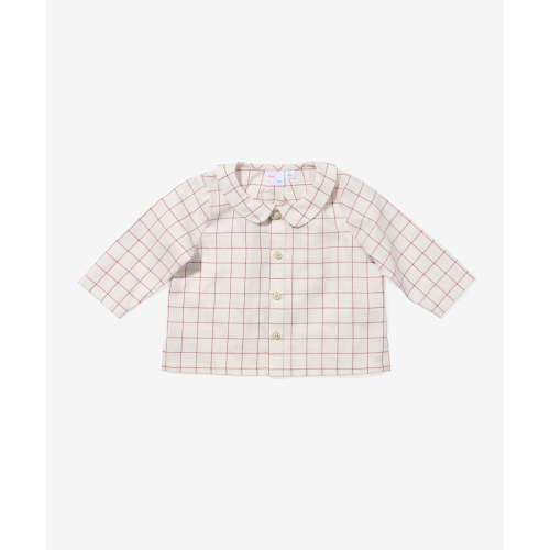 Jefferson Baby Shirt, Pomegranate Plaid