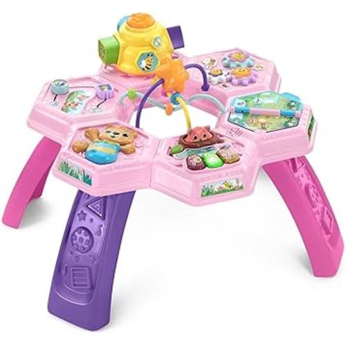 VTech Buzz and Learn Activity Table with Seven Interactive Play Zones, Pink