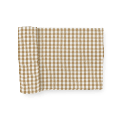 Stretch Knit Swaddle Blanket - Cinnamon Gingham