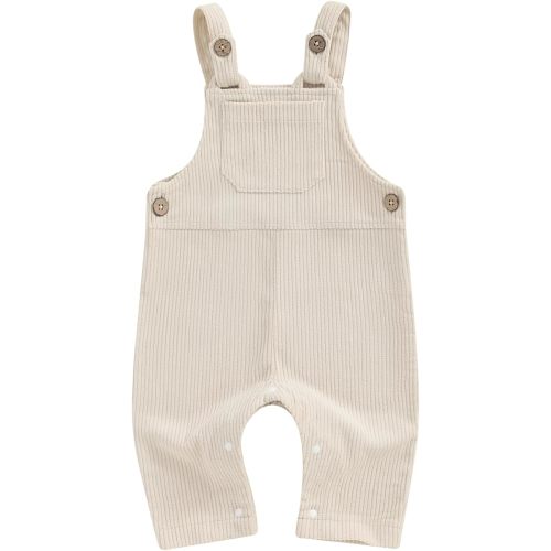 Ledy Champswiin Infant Boy Girl Overalls Gender Neutral Baby Solid Color Clothes Suspender Pants
