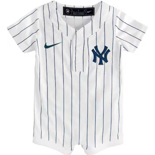 New York Yankees Nike Baby White Home Replica Romper Baseball Jersey - 133435309