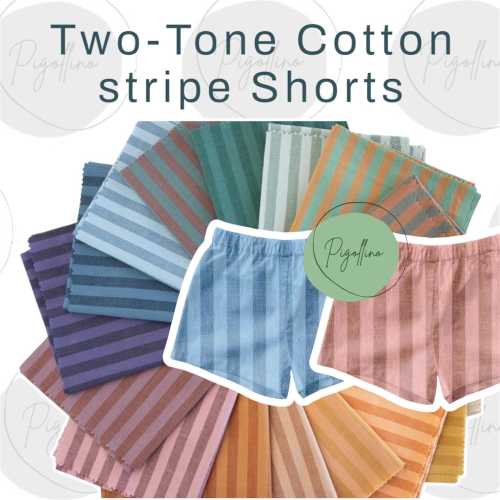 Two-Tone Cotton Stripe shorts for Kids