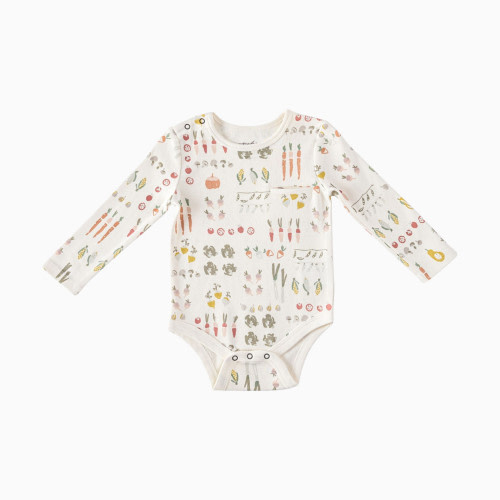 Pehr Organic Cotton Shoulder Snap One-Piece - Veggie Patch, 0-3 M