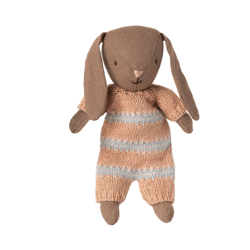 Bunny, Micro - Brown - Dusty rose knitted suit